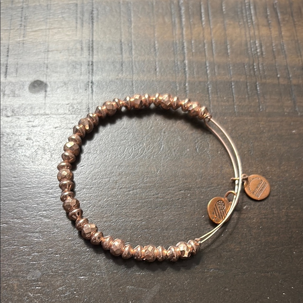 Alex + Ani Rose Gold Bead Bracelet Bangle - Good Condition
